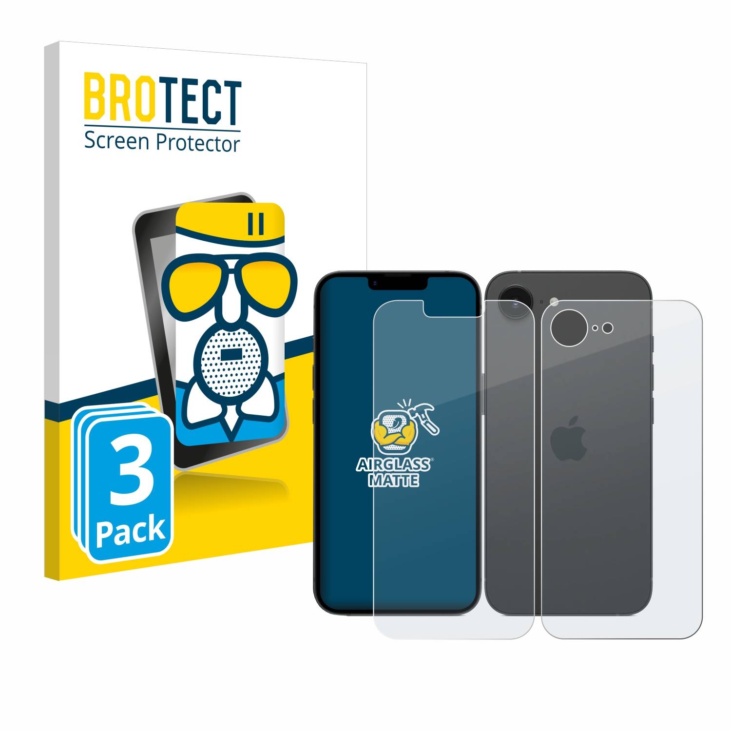 3x BROTECT Entspiegelungs Schutzglas für Apple iPhone 16e / 17e Schutzfolie Panzer Folie Glas Display Schutz matt-0