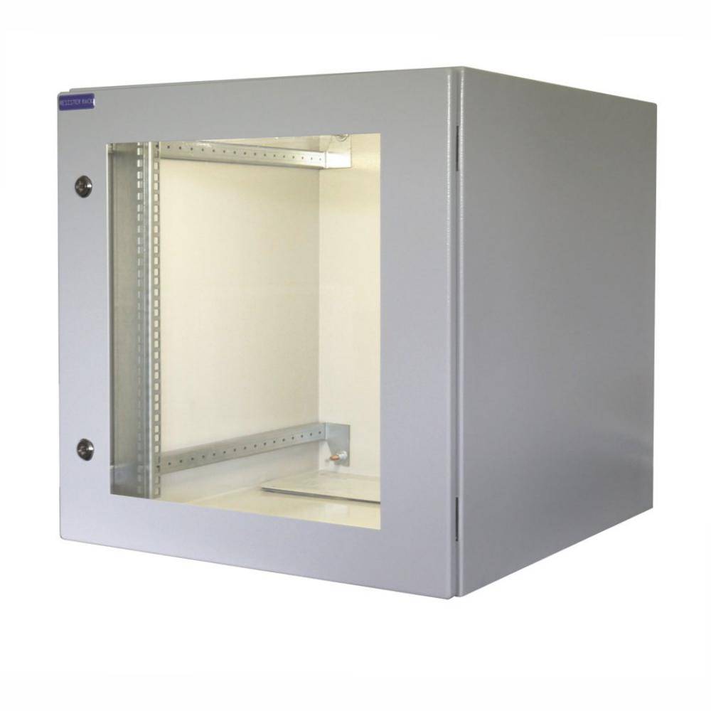 19 Zoll Netzwerkschrank Pro IP66 Outdoor Industrie Sichttür 12 HE 600x600 mm Lichtgrau-0