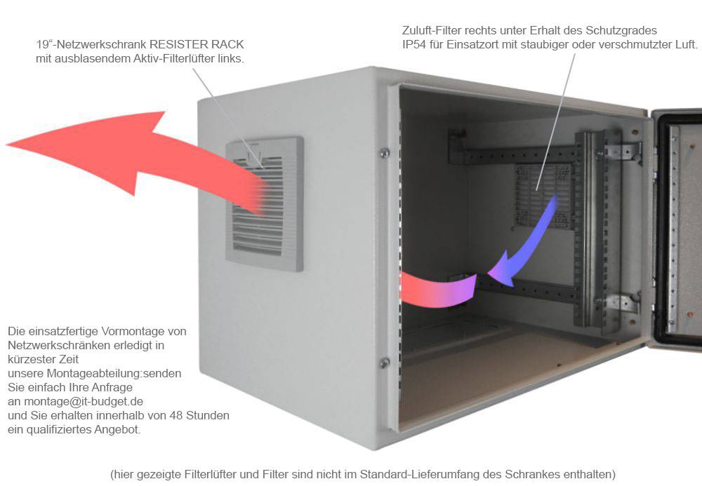 19 Zoll Netzwerkschrank Pro IP66 Outdoor Industrie Sichttür 7 HE 600x400 mm lichtgrau-1