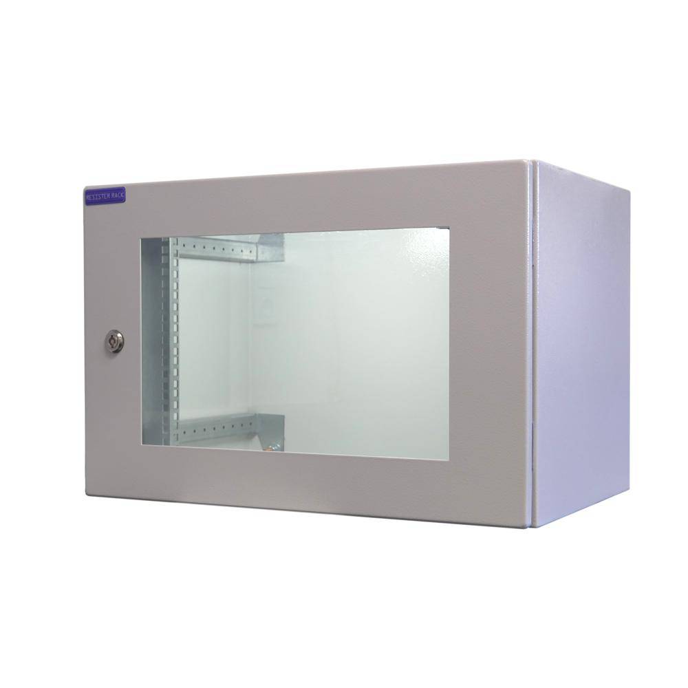 19 Zoll Netzwerkschrank Pro IP66 Outdoor Industrie Sichttür 7 HE 600x400 mm lichtgrau