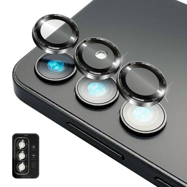NALIA Kameraschutz „Focus.Pro CLX“ für Samsung Galaxy S25 Plus – Linsen Glas Ringe, 3 Stück