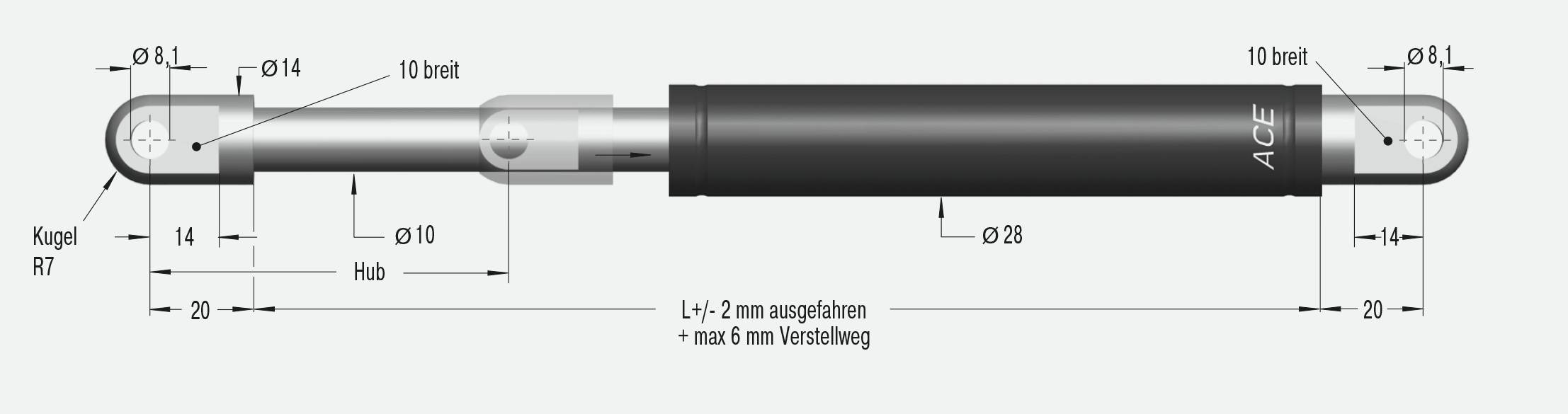 ACE Controls HB-28-350, Hydraulische Bremszylinder, Lineare Geschwindigkeitsregulierung-1
