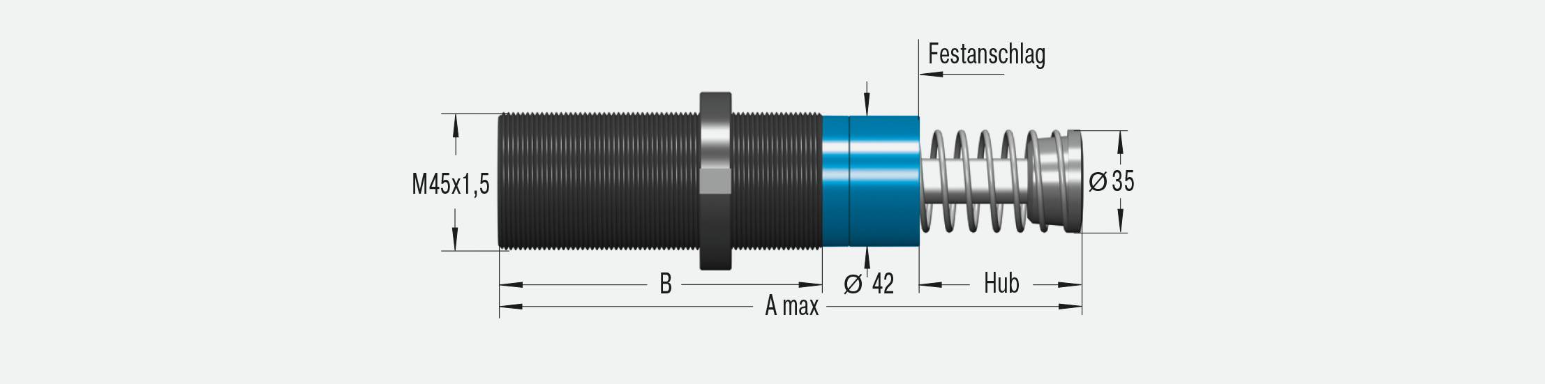 ACE Controls SCS45-25EU, Sicherheitsstoßdämpfer, Industriebauform mit hoher Energieaufnahme-1