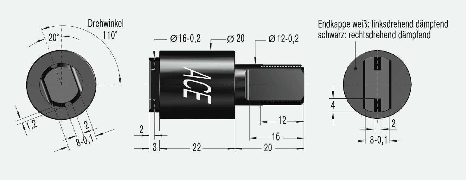 ACE Controls FYN-N1-L103, Rotationsbremsen, Kleine Durchmesser, große Bremsmomente-2