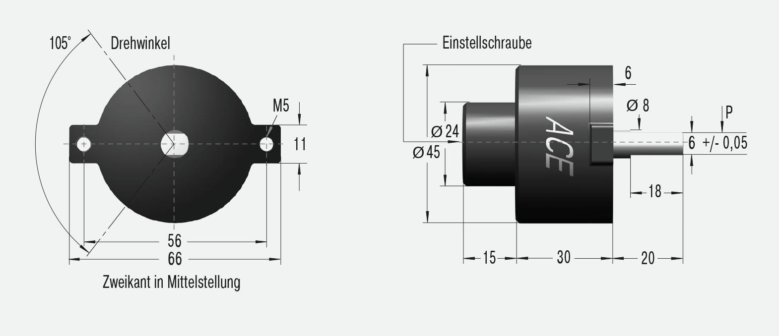 ACE Controls FYN-H1-L, Rotationsbremsen, Spezifisch justierbar, starke Bremskraft-2