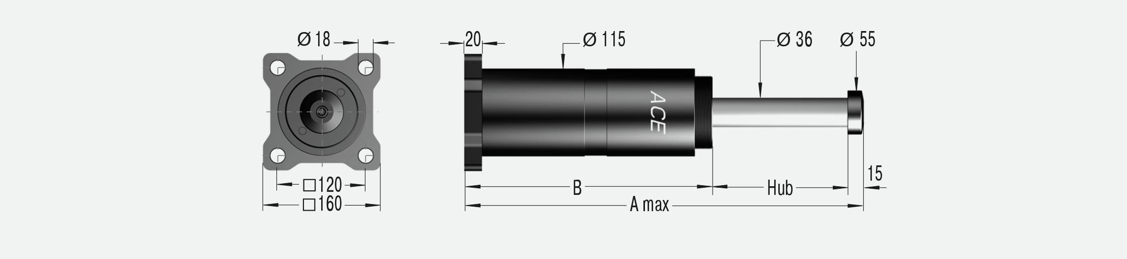 ACE Controls SDH38-500EU-R, Sicherheitsstoßdämpfer, Kleine Stützkräfte durch lange Hübe-2