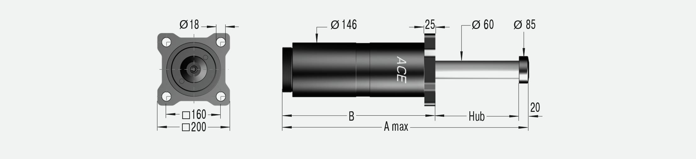 ACE Controls SDH63-400EU-F, Sicherheitsstoßdämpfer, Kleine Stützkräfte durch lange Hübe-2