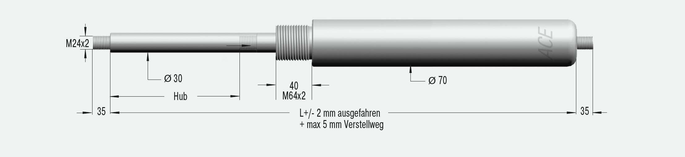 ACE Controls HBS-70-800, Hydraulische Bremszylinder, Spielfreie lineare Geschwindigkeitsregulierung-1