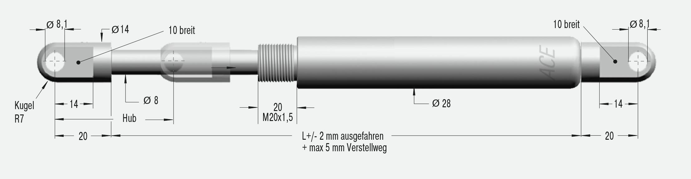 ACE Controls HBS-28-50, Hydraulische Bremszylinder, Spielfreie lineare Geschwindigkeitsregulierung-1