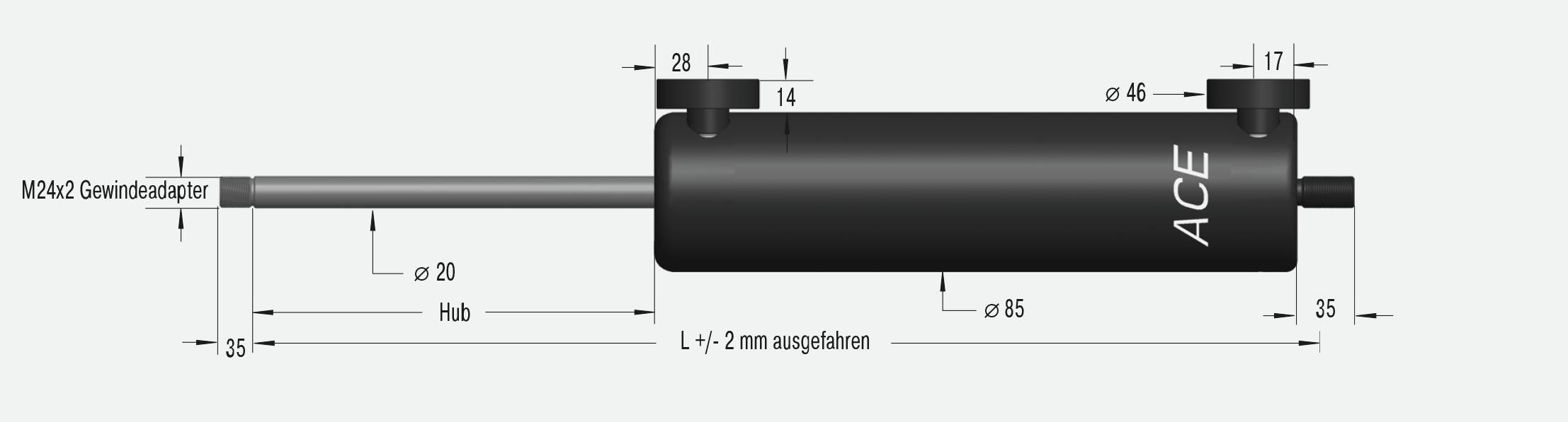ACE Controls HBD-85-150, Hydraulische Bremszylinder, Regulierung auf höchstem Niveau-2