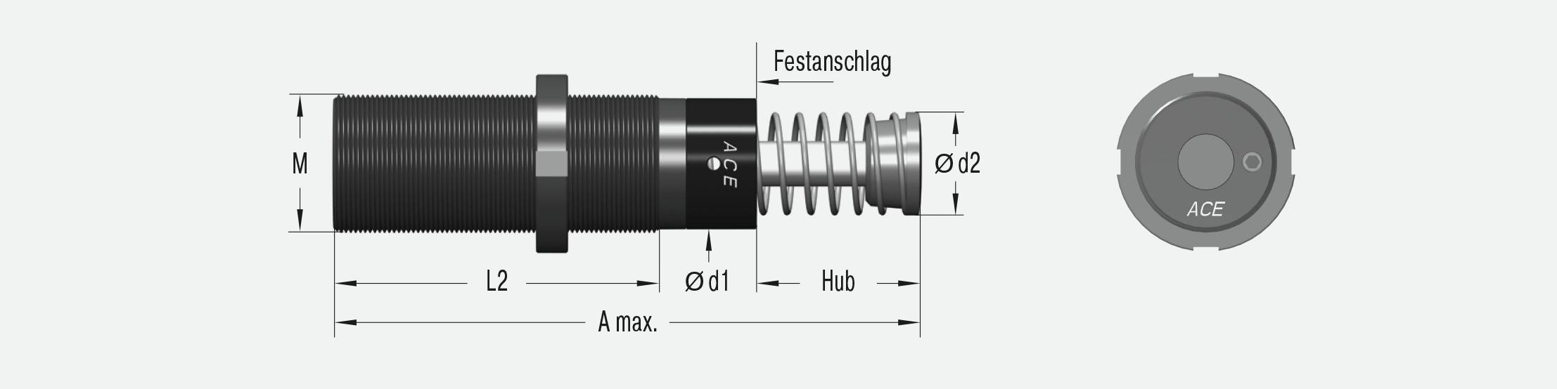 ACE Controls MC4550EUM-3, Industriestoßdämpfer, Hohe Energieaufnahme und robuste Bauweise-2