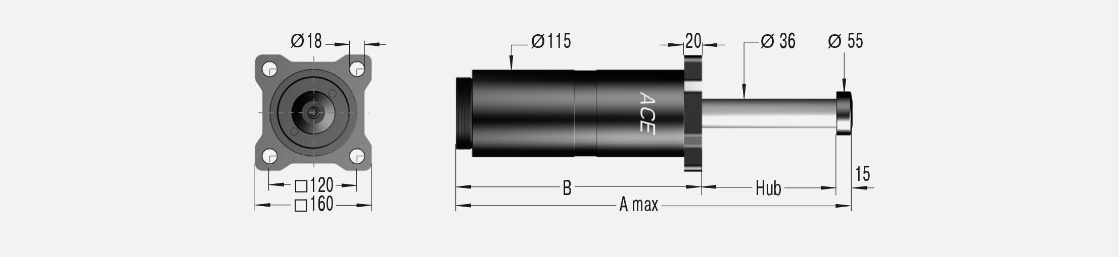 ACE Controls SDH38-300EU-F, Sicherheitsstoßdämpfer, Kleine Stützkräfte durch lange Hübe-2