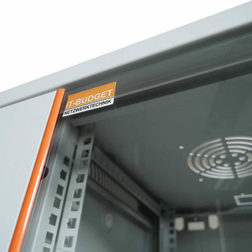 19 Zoll Netzwerkschrank 4 HE BxT 570 x 450 mm Sichttür Seiten abnehmbar - Wand + Standmontage umfangreiches Zubehör-Set-2