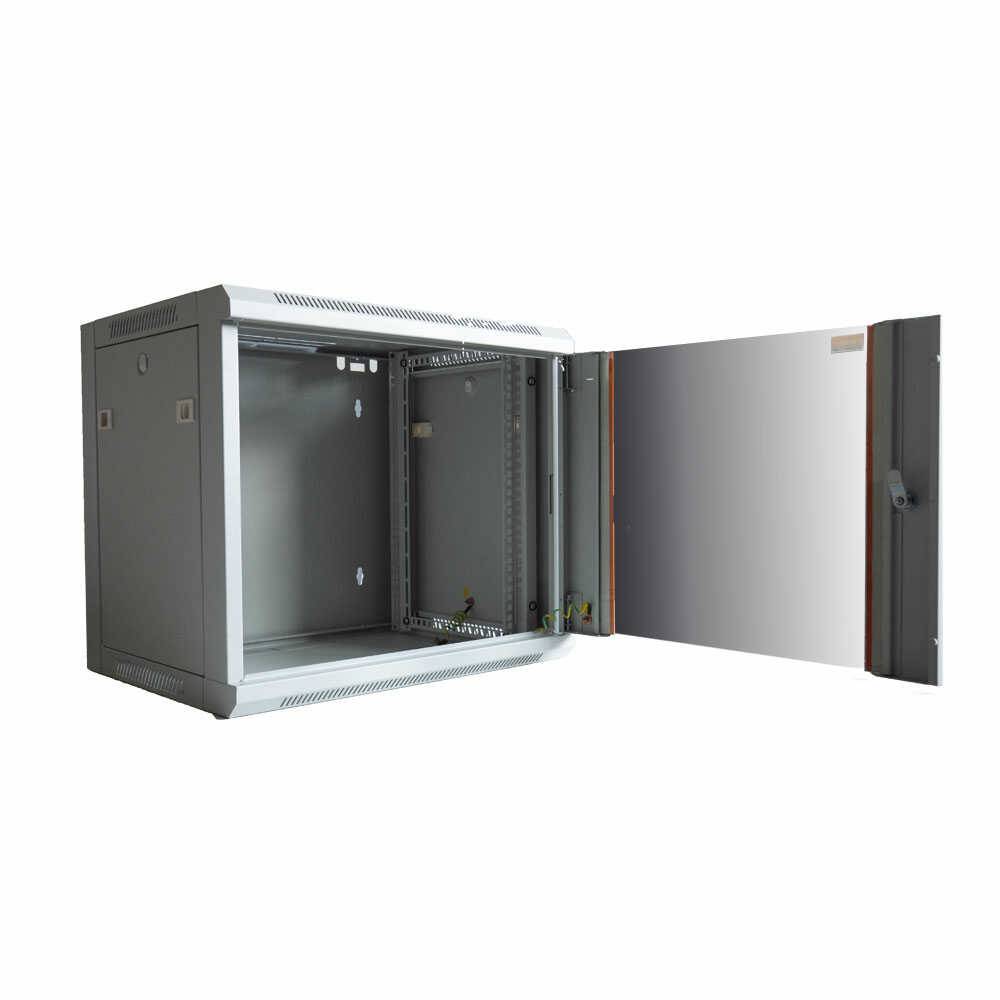 19 Zoll Netzwerkschrank 4 HE BxT 570 x 350 mm Sichttür Seiten abnehmbar Wand + Standmontage umfangreiches Zubehör-Set-4