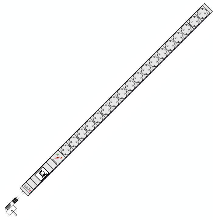 Serverschrank-Steckdosenleiste von - 18-fach Schuko-Dosen - Aluminium-Korpus-3