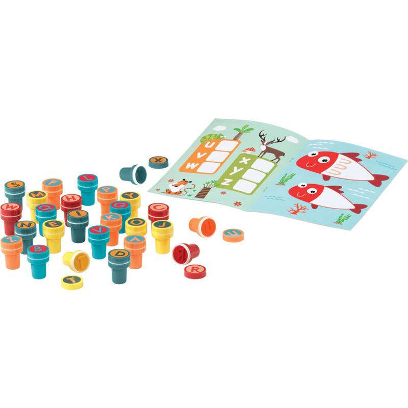 Creativ Motivstempel-Set"ALPHABET" im Koffer mit selbstfärbenden Stempeln aus-0