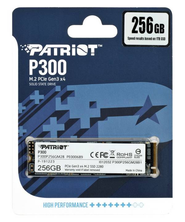 Patriot P300 - SSD - 256 GB - intern - M.2 2280 - PCIe 3.0 x4 (NVMe)