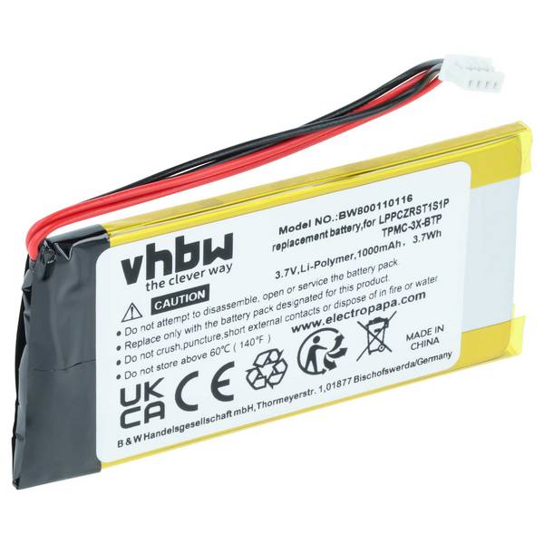 vhbw Akku kompatibel mit Creston TPMC-3X Touchpanel | MTX-3, Prodigy PTX3, TPMC-3X-L Fernbedienung Remote Control (1000