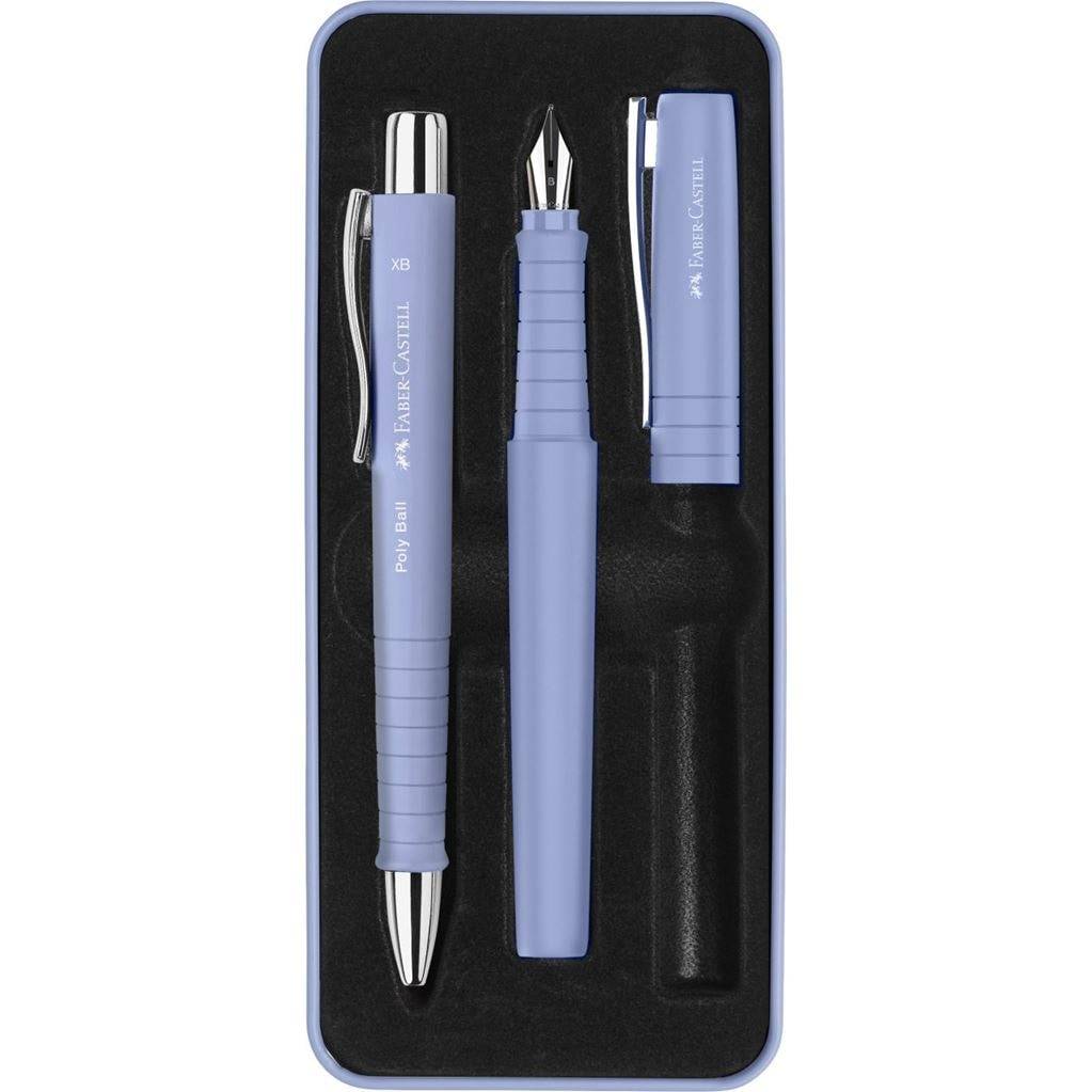 FABER-CASTELL - Set Poly Ball Pen pale iris Füller+KS-1