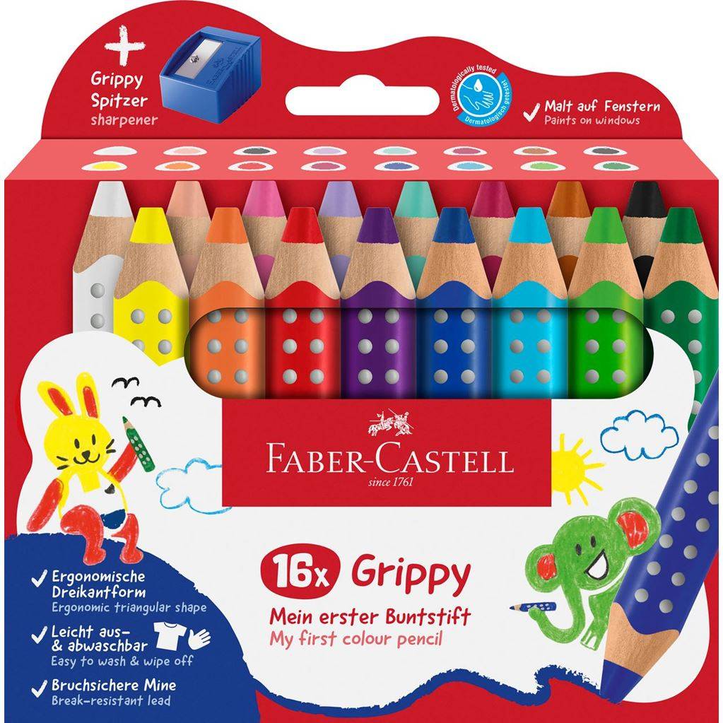 FABER-CASTELL - Buntstift Grippy 16er Set mit Spitzer-1