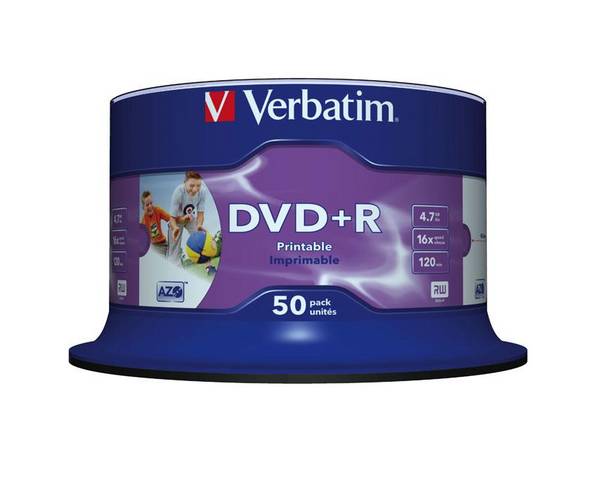 Verbatim 50 x DVD+R - 4.7 GB 16x - Bedruckbarer Innenring, in Fotoqualität bedru