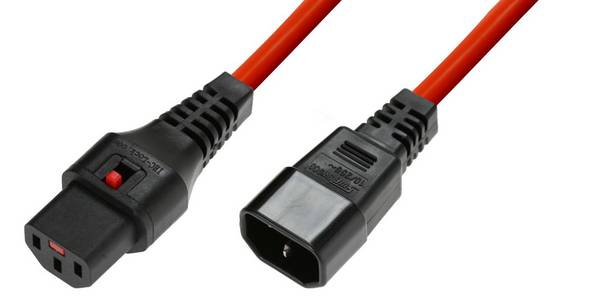 MICROCONNECT - IEC Lock C13 to C14 1m Red