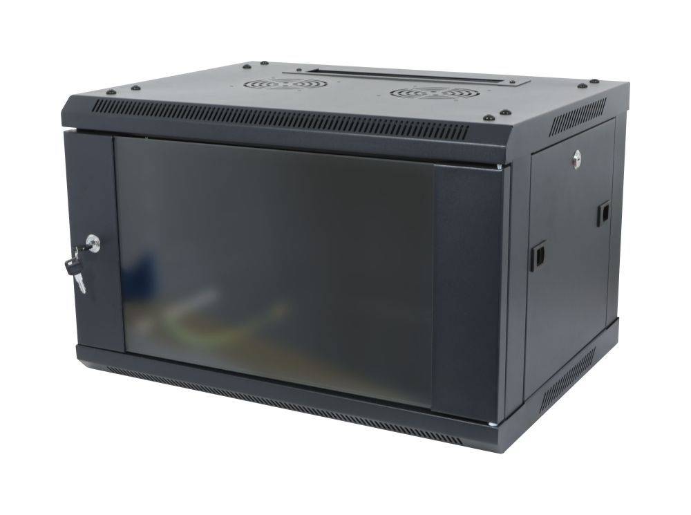 ALLNET 19"Wandgehäuse 1-teilig T600mm Schwarz zerlegt Flat Pack SMA-Serie - Wandgehäuse