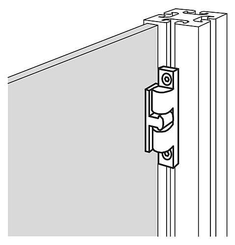 DOPPELKUGELSCHNÄPPER, L=50, B=10, H=12,2, A=40, EDELSTAHL 1.4401 GESTRAHLT, KOMP:KUGEL AUS EDELSTAHL-1