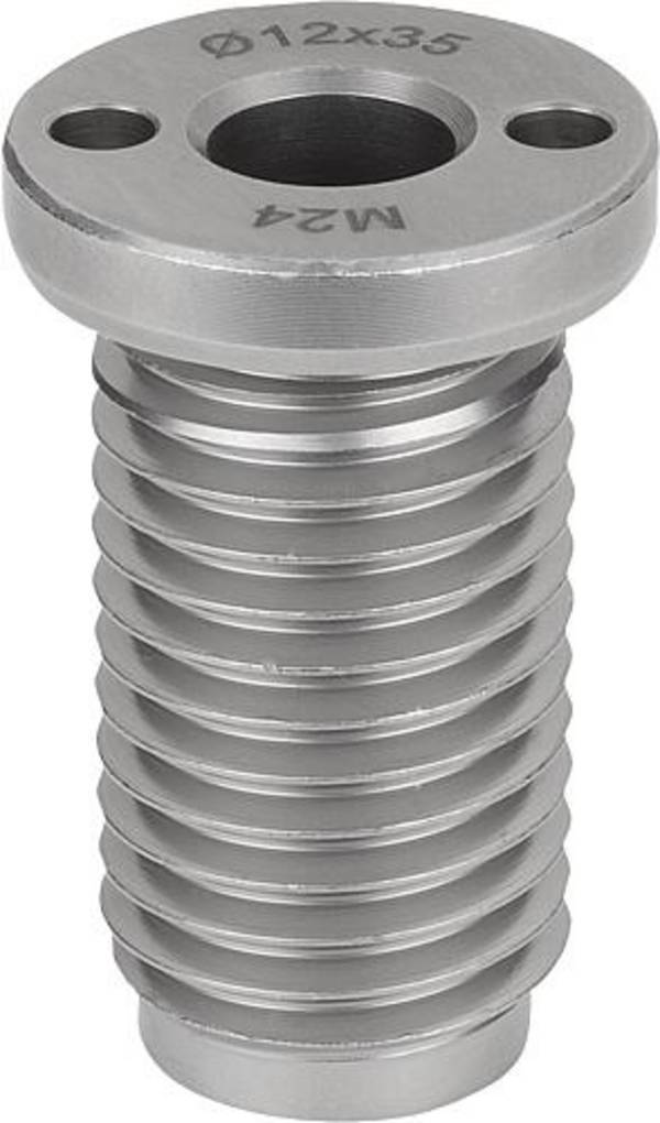 AUFNAHMEBUCHSE FÜR KUGELTRAGBOLZEN D1=12, FORM:B EDELSTAHL, PLAN, D2=M24