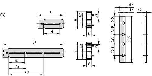 MONTAGEWINKEL, MIT LANGLOCH, L=140, H=60, FORM:B, STAHL VERZINKT-1