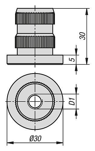 GEWINDEEINSATZ, TYP I, P=Ø30, D1=M06 ALUMINIUM-1