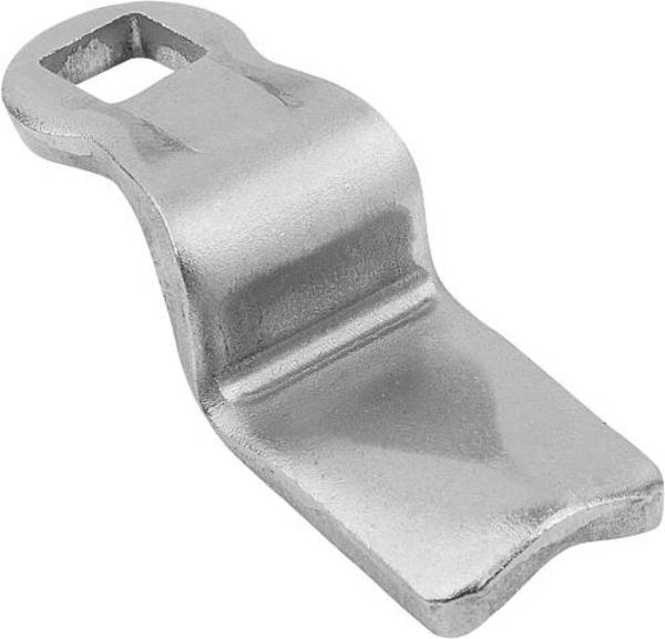 ZUNGE OHNE ANSCHLAG, NACH UNTEN GEKRÖPFT, A=42,1, EDELSTAHL A2 1.4301, BLANK
