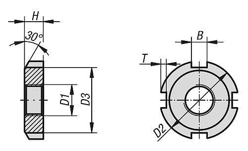 NUTMUTTER DIN70852 M35X1,5, D2=50, H=8, STAHL 1.0503 BLANK-1