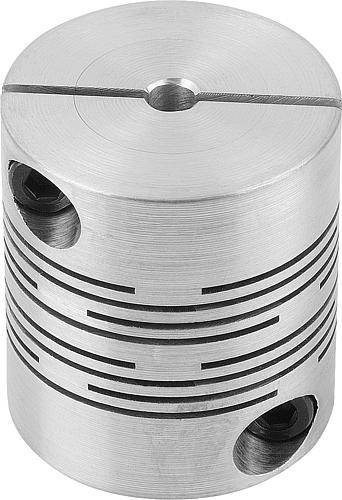 FEDERSTEGKUPPLUNG MIT RADIALER KLEMMNABE, GR.22 L=20, D1=5, D2=5 ALUMINIUM-0