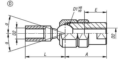 AXIALGELENK FESTSTELLBAR M10, FORM:D-1