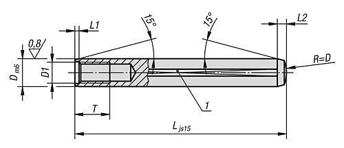 ZYLINDERSTIFT DIN EN ISO8735 INNENGEWINDE M03, D=5, L=28, WERKZEUGSTAHL OBERFLÄCHENGEHÄRTET-1