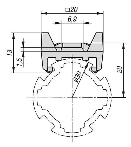KABELBINDERBLOCK TYP I, P=Ø30 KUNSTSTOFF, SCHWARZ-1