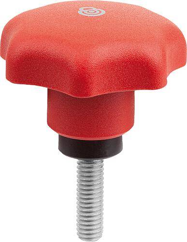 STERNGRIFF MIT SICHERHEITSFUNKTION GR.1 D=M05X15 D1=32, THERMOPLAST ROT RAL3020, KOMP:STAHL-0