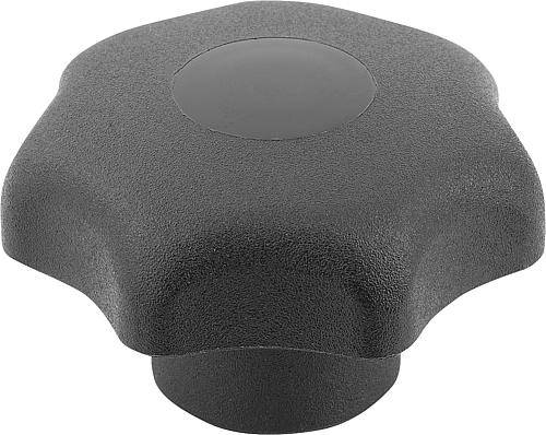 STERNGRIFF ÄHNLICH DIN6336 D=M08, D1=50 H=32, FORM:K, THERMOPLAST SCHWARZ, KOMP:EDELSTAHL DECKEL:SCHWARZGRAU-0