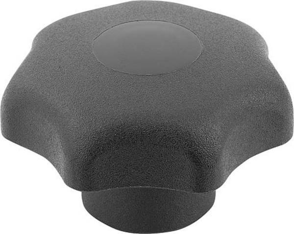 STERNGRIFF ÄHNLICH DIN6336 D=M08, D1=50 H=32, FORM:K, THERMOPLAST SCHWARZ, KOMP:EDELSTAHL DECKEL:SCHWARZGRAU