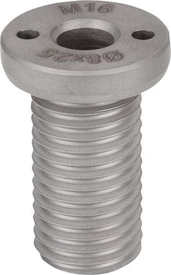 AUFNAHMEBUCHSE FÜR KUGELTRAGBOLZEN D1=8, FORM:A EDELSTAHL, PLAN, D2=M16x1,5