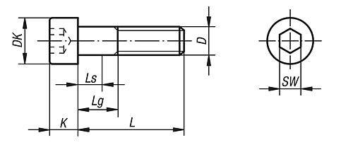 ZYLINDERSCHRAUBE MIT INNENSECHSKANT, DIN EN ISO4762 M05X60, SW=4, STAHL 8.8 BLANK (SCHWARZ)-1