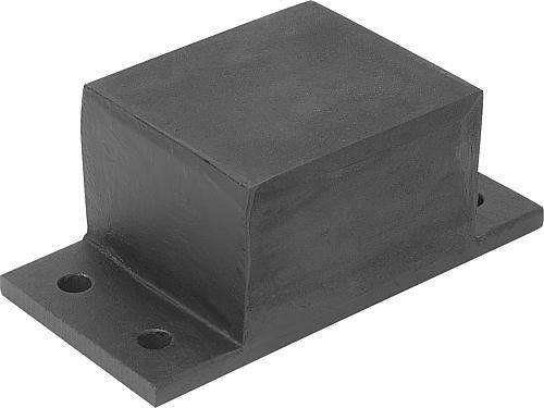 GUM.-MET.-ANSCHLAGSCHIENE 300X150X50, L1=200, A=250, D=17, STAHL, KOMP:ELAST. NATURKAUTSCHUK Shore 57A-0