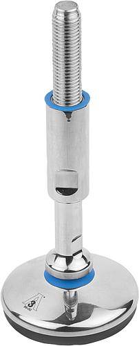 STELLFUß FÜR HYGIENEBEREICH, FORM:A OHNE BEFESTIGUNGSBOHRUNG, D=60 M12X190, EDELSTAHL 1.4301-0