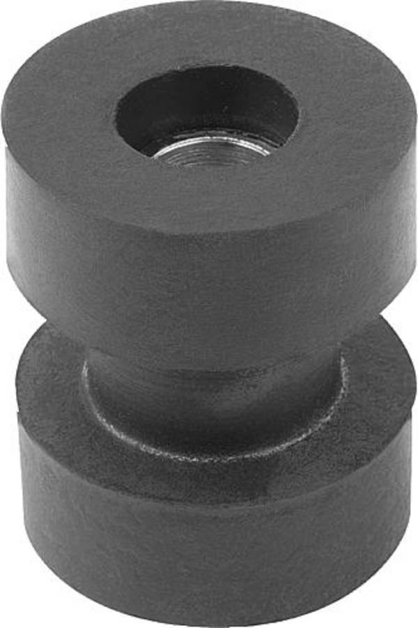 SCHWINGUNGSDÄMPFER ZWEITEILIG, D=31,8, H=31,8, STAHL VERZINKT, KOMP:NEOPREN SHORE 75+5, SCHWARZ