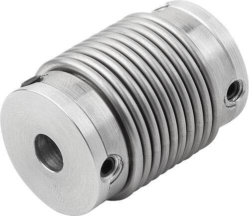 METALLBALGKUPPLUNG KLEMMUNG MIT GEWINDESTIFT GR.10, D1=6, D2=6, L=25, ALUMINIUM, KOMP:EDELSTAHL, D4=15-0