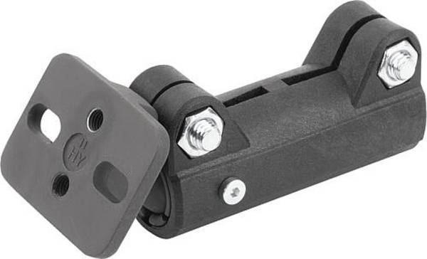 ROHRVERBINDER GERADE, FÜR RUNDROHRE, A=18,1, L=86, MIT KUGELGELENK, THERMOPLAST, KOMP:STAHL VERZINKT