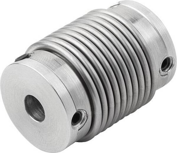 METALLBALGKUPPLUNG KLEMMUNG MIT GEWINDESTIFT GR.15, D1=6, D2=6, L=26, ALUMINIUM, KOMP:EDELSTAHL, D4=19