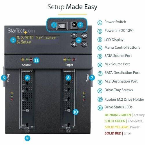 STARTECH M.2 SATA M.2 NVMe Duplicator Komponenten Zubehör für Speicherlaufwerke-2