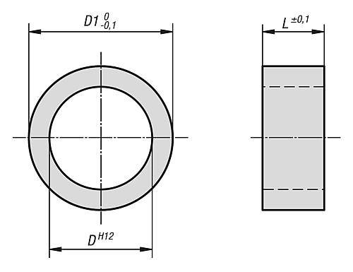 DISTANZRING, D=16, D1=21, L=6, EDELSTAHL 1.4404 BLANK-1